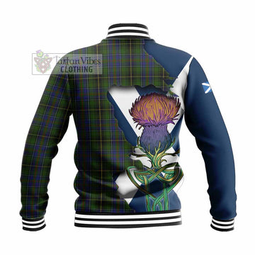 MacInnes (McInnes) Tartan Family Crest Baseball Jacket Scottish Thistle Celtic Inspired