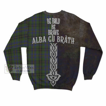 Tartan Vibes Clothing MacInnes (McInnes) Tartan Family Crest Sweatshirt Alba Gu Brath Be Brave Lion Ancient Style