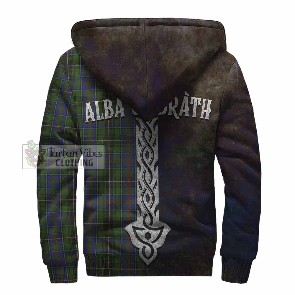 Tartan Vibes Clothing MacInnes (McInnes) Tartan Family Crest Sherpa Hoodie Alba Gu Brath Be Brave Lion Ancient Style