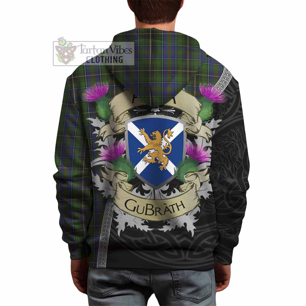 Tartan Vibes Clothing MacInnes (McInnes) Tartan Family Crest Hoodie Lion Rampant Royal Thistle Shield Celtic Inspired