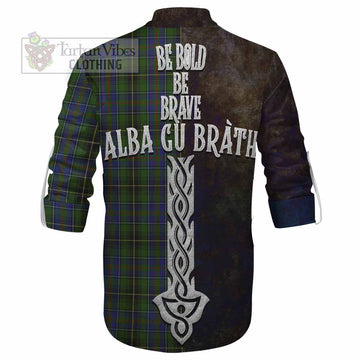 MacInnes (McInnes) Tartan Family Crest Ghillie Kilt Shirt Alba Gu Brath Be Brave Lion Ancient Style