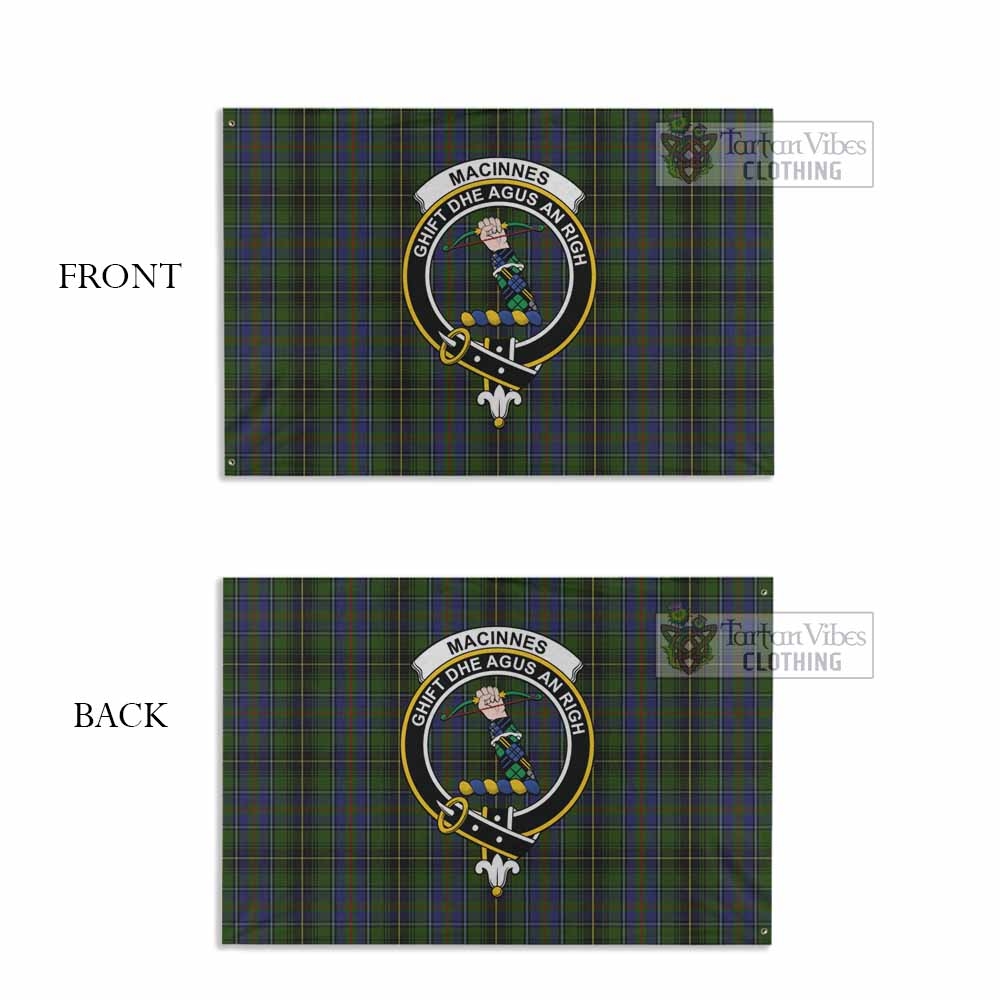 Tartan Vibes Clothing MacInnes (McInnes) Tartan House Flag with Family Crest