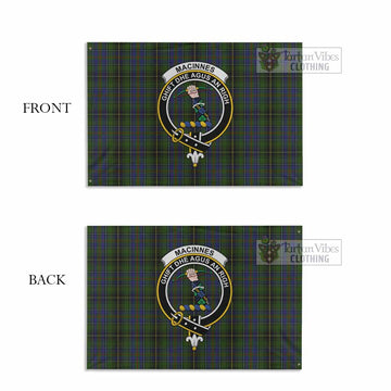 Tartan Vibes Clothing MacInnes (McInnes) Tartan House Flag with Family Crest