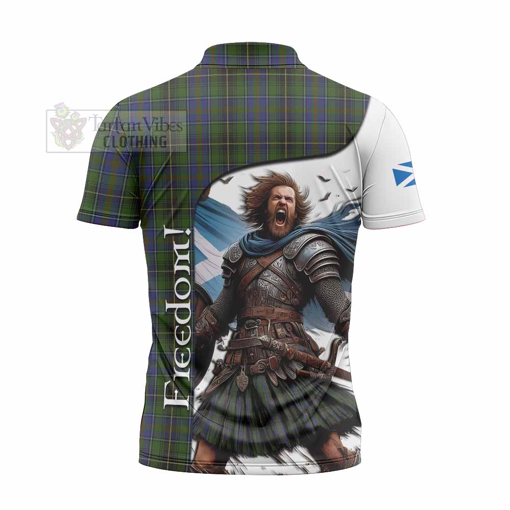Tartan Vibes Clothing MacInnes (McInnes) Crest Tartan Zipper Polo Shirt Inspired by the Freedom of Scottish Warrior
