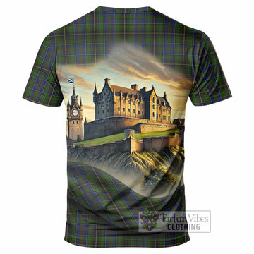 Tartan Vibes Clothing MacInnes (McInnes) Tartan Family Crest T-Shirt with Scottish Ancient Castle Stype