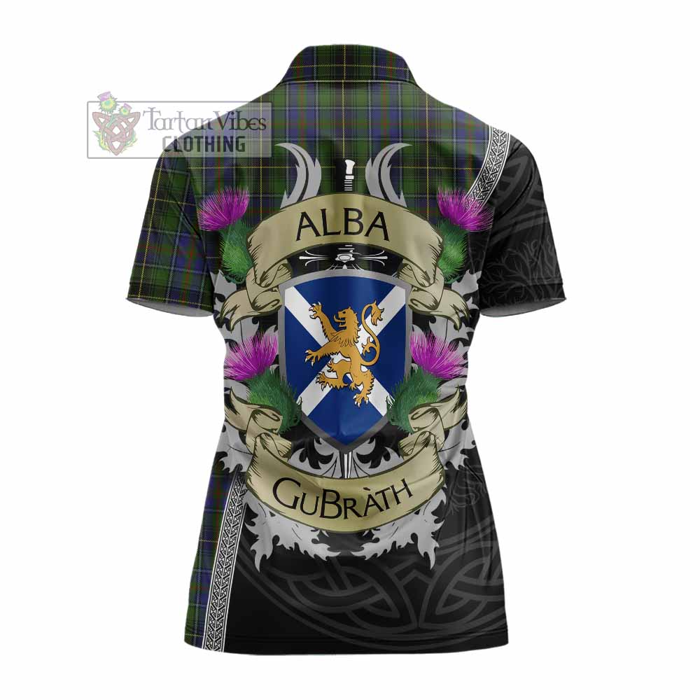 Tartan Vibes Clothing MacInnes (McInnes) Tartan Family Crest Women's Polo Shirt Lion Rampant Royal Thistle Shield Celtic Inspired