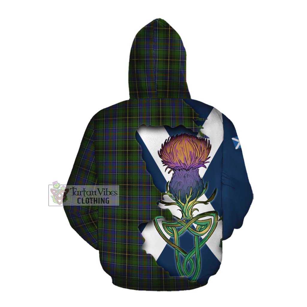 Tartan Vibes Clothing MacInnes (McInnes) Tartan Family Crest Cotton Hoodie Scottish Thistle Celtic Inspired