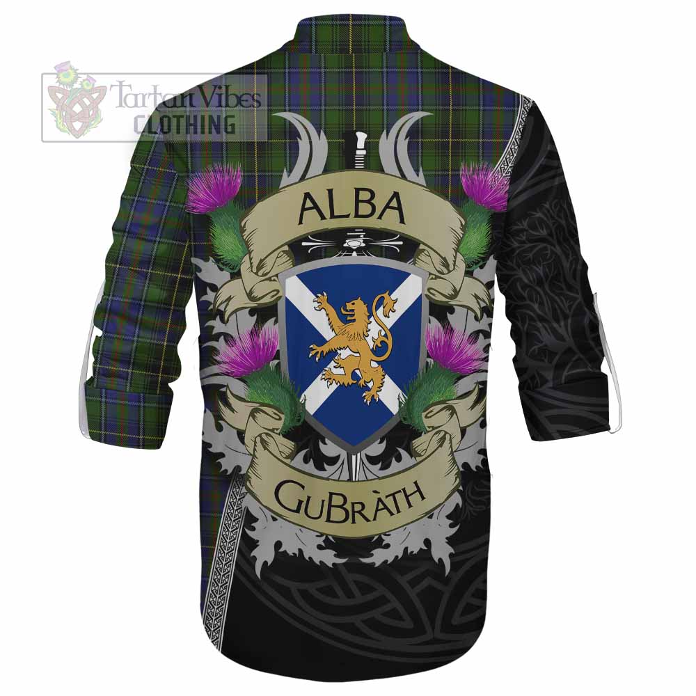 Tartan Vibes Clothing MacInnes (McInnes) Tartan Family Crest Ghillie Kilt Shirt Lion Rampant Royal Thistle Shield Celtic Inspired