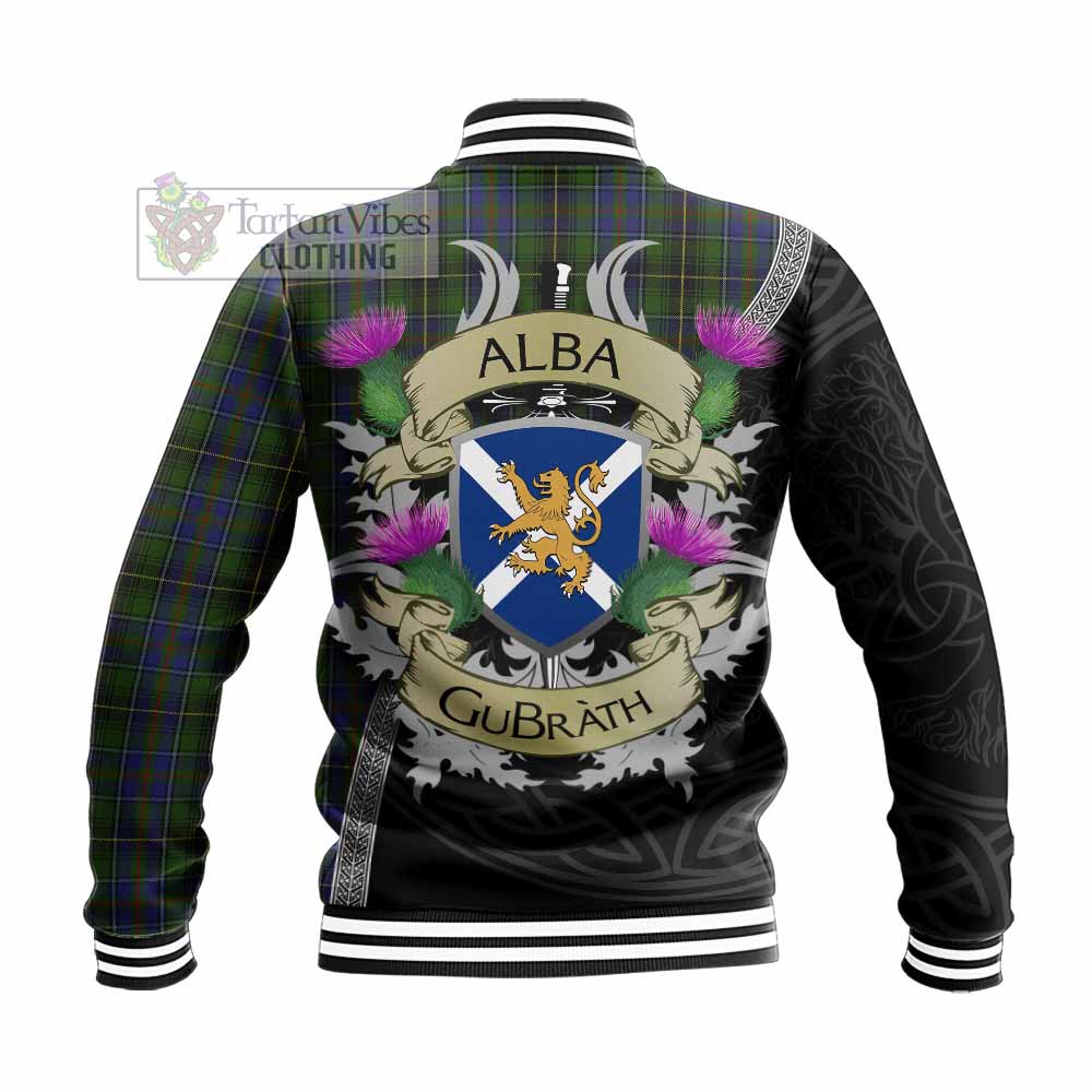 Tartan Vibes Clothing MacInnes (McInnes) Tartan Family Crest Baseball Jacket Lion Rampant Royal Thistle Shield Celtic Inspired