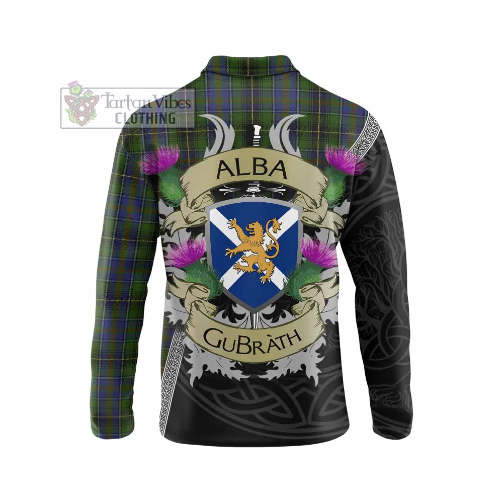 Tartan Vibes Clothing MacInnes (McInnes) Tartan Family Crest Long Sleeve Polo Shirt Lion Rampant Royal Thistle Shield Celtic Inspired