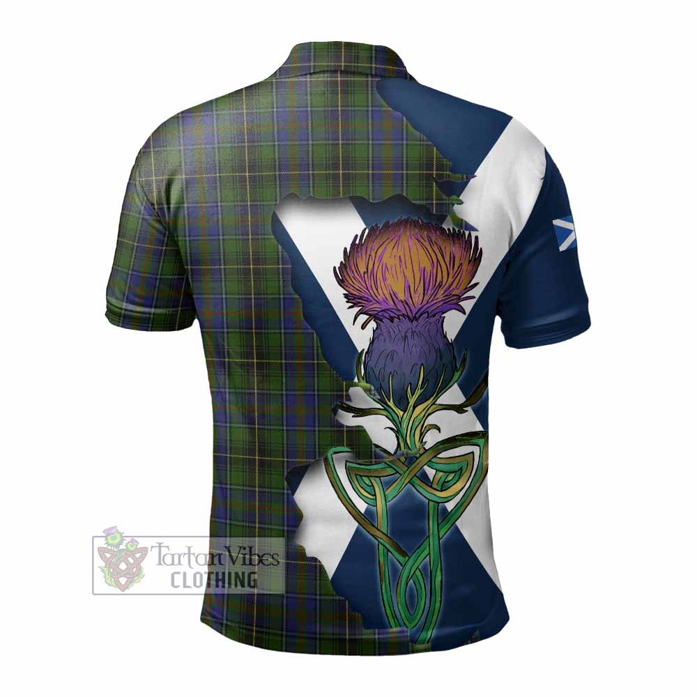 Tartan Vibes Clothing MacInnes (McInnes) Tartan Family Crest Polo Shirt Scottish Thistle Celtic Inspired