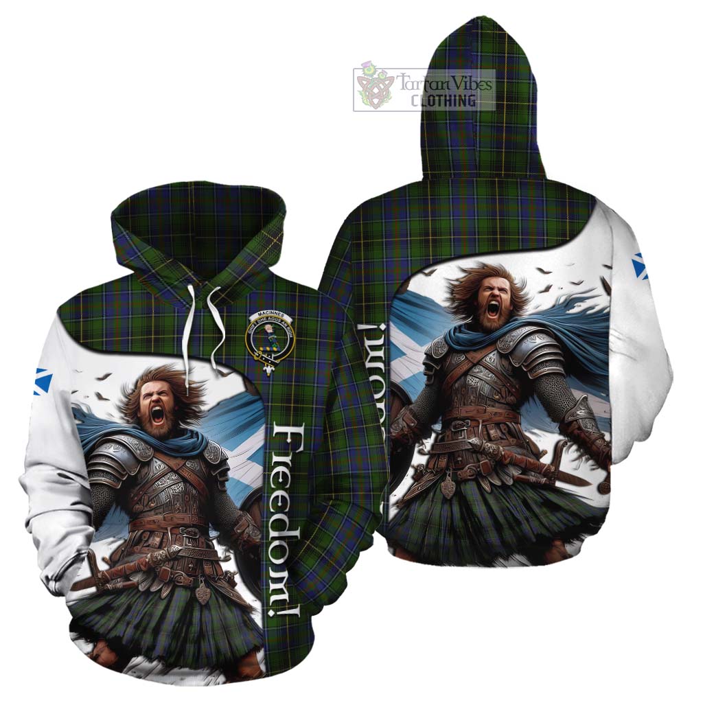 Tartan Vibes Clothing MacInnes (McInnes) Crest Tartan Cotton Hoodie Inspired by the Freedom of Scottish Warrior