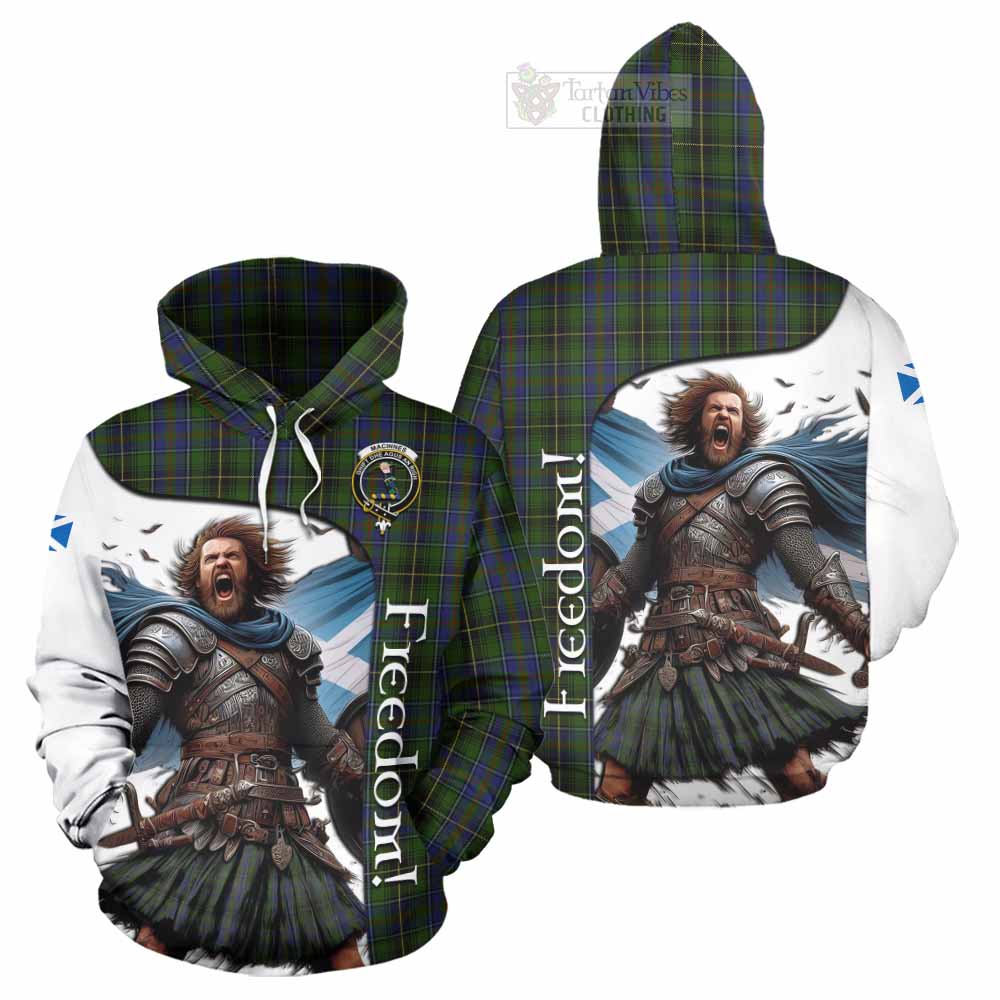 Tartan Vibes Clothing MacInnes (McInnes) Crest Tartan Hoodie Inspired by the Freedom of Scottish Warrior
