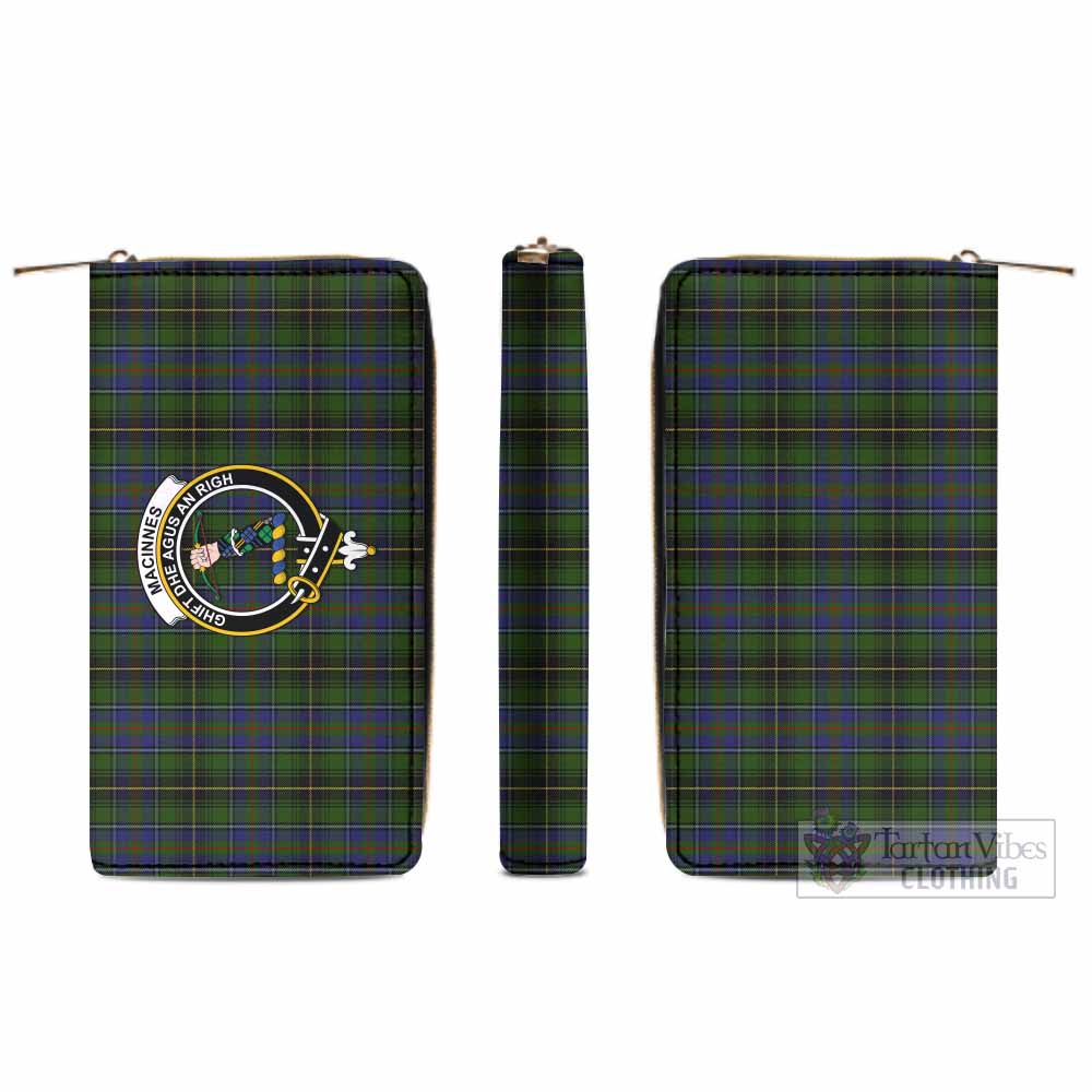 Tartan Vibes Clothing MacInnes (McInnes) Tartan Women's Leather Wallet with Family Crest