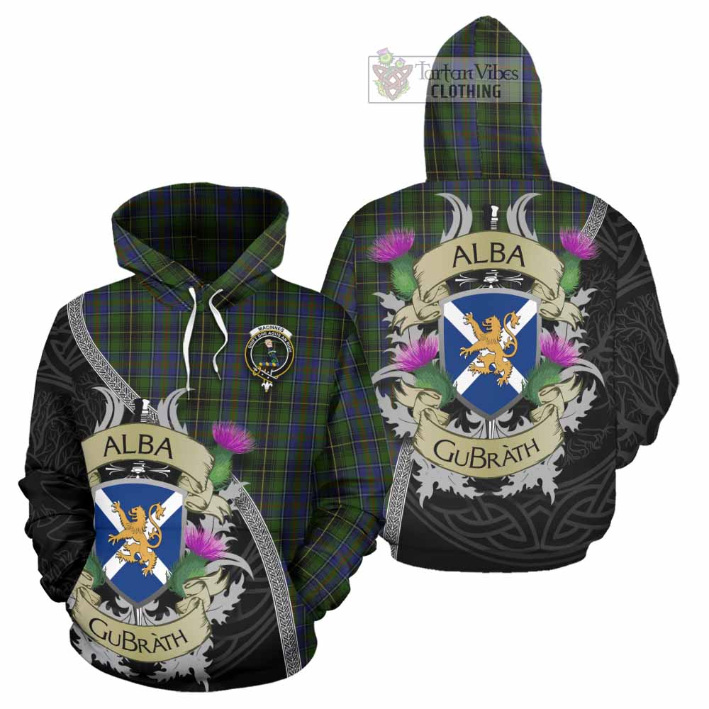Tartan Vibes Clothing MacInnes (McInnes) Tartan Family Crest Hoodie Lion Rampant Royal Thistle Shield Celtic Inspired