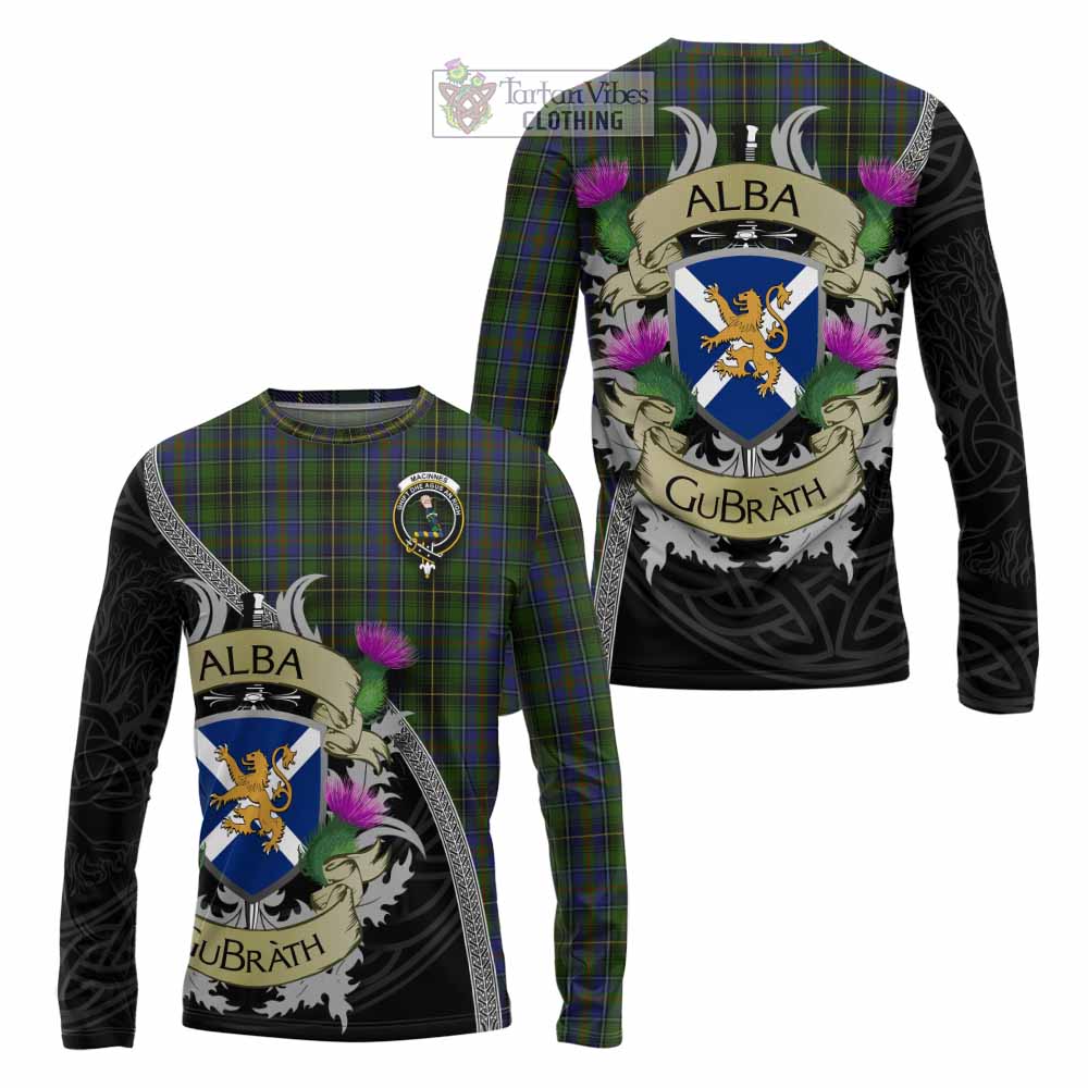 Tartan Vibes Clothing MacInnes (McInnes) Tartan Family Crest Long Sleeve T-Shirt Lion Rampant Royal Thistle Shield Celtic Inspired