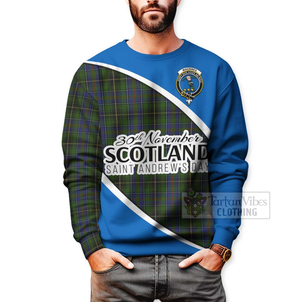 Tartan Vibes Clothing MacInnes (McInnes) Family Crest Tartan Sweatshirt Celebrate Saint Andrew's Day in Style