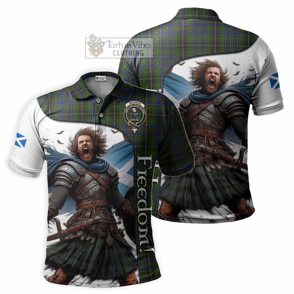 Tartan Vibes Clothing MacInnes (McInnes) Crest Tartan Polo Shirt Inspired by the Freedom of Scottish Warrior