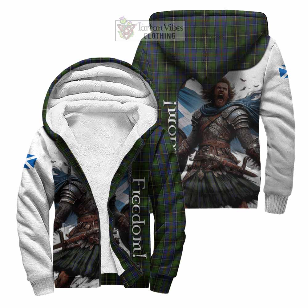 Tartan Vibes Clothing MacInnes (McInnes) Crest Tartan Sherpa Hoodie Inspired by the Freedom of Scottish Warrior