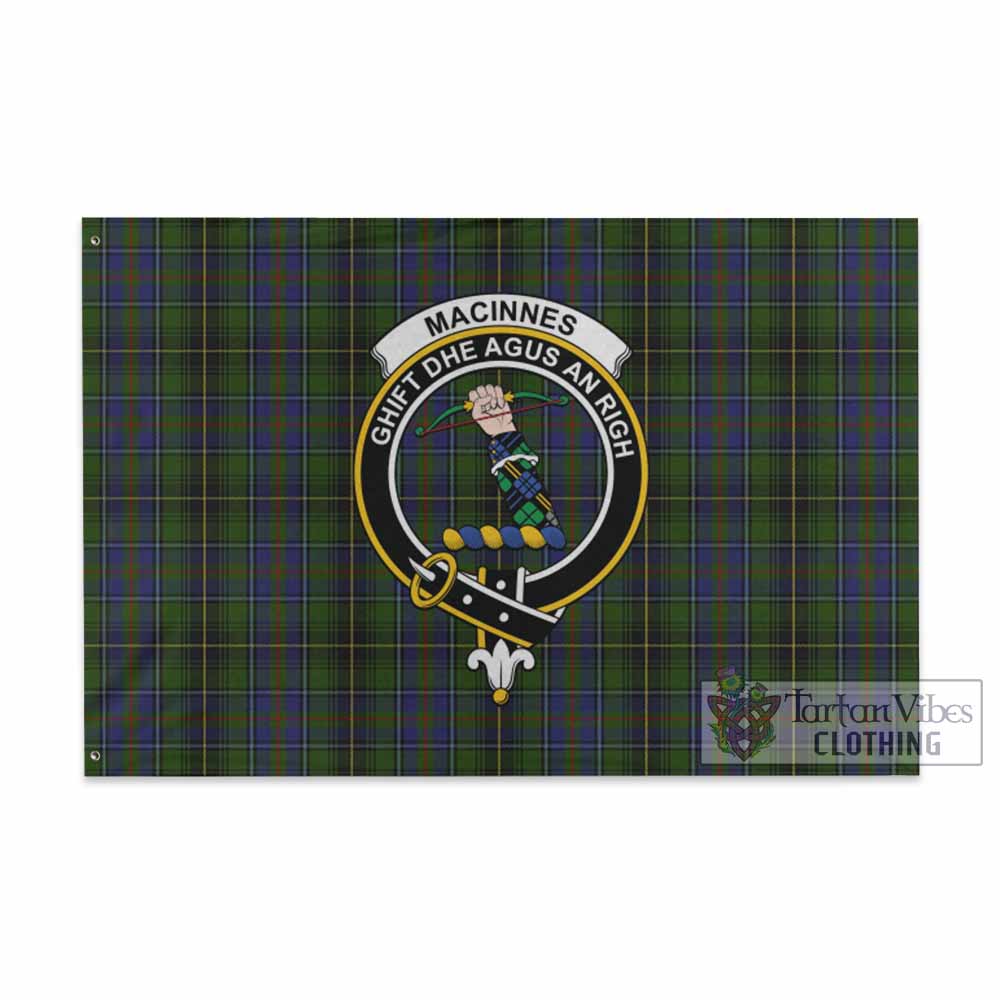 Tartan Vibes Clothing MacInnes (McInnes) Tartan House Flag with Family Crest