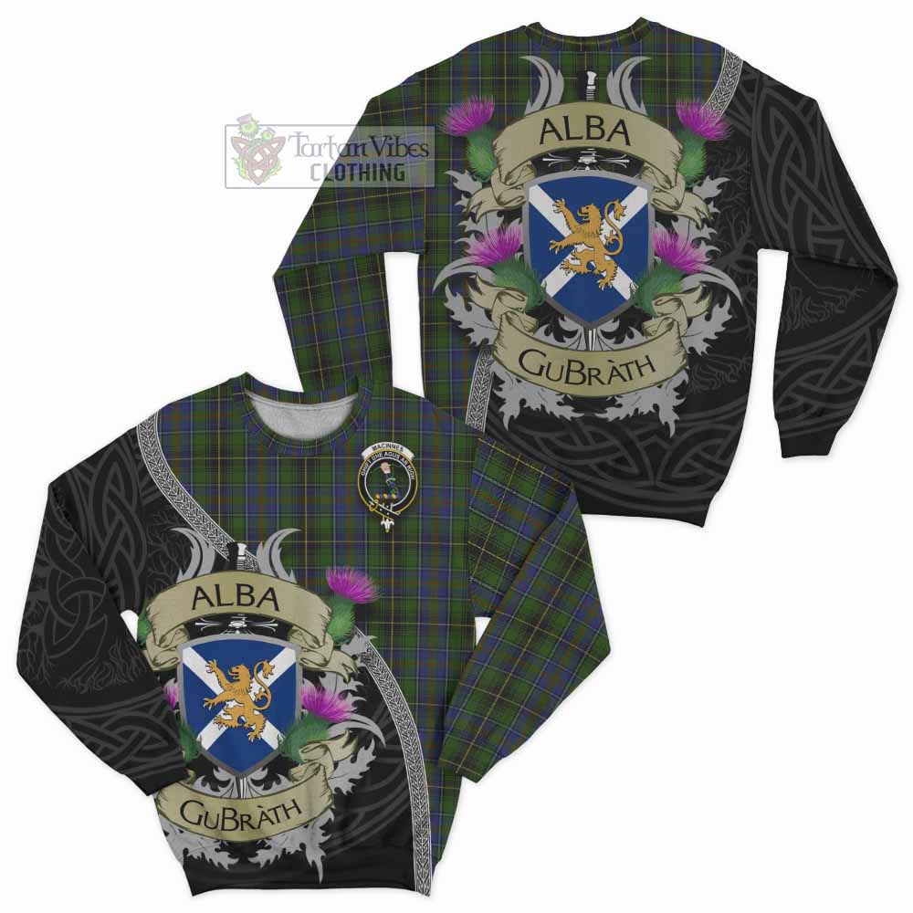 Tartan Vibes Clothing MacInnes (McInnes) Tartan Family Crest Sweatshirt Lion Rampant Royal Thistle Shield Celtic Inspired