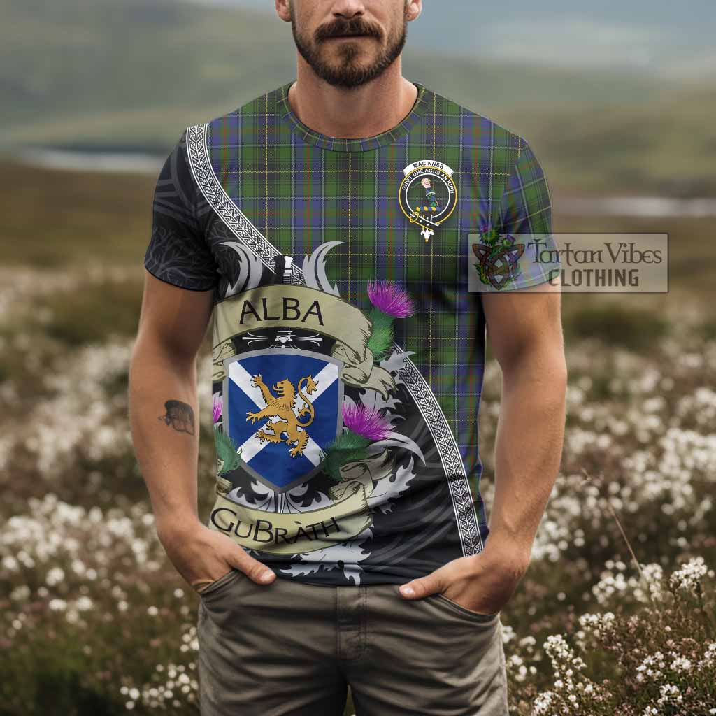 Tartan Vibes Clothing MacInnes (McInnes) Tartan Family Crest T-Shirt Lion Rampant Royal Thistle Shield Celtic Inspired