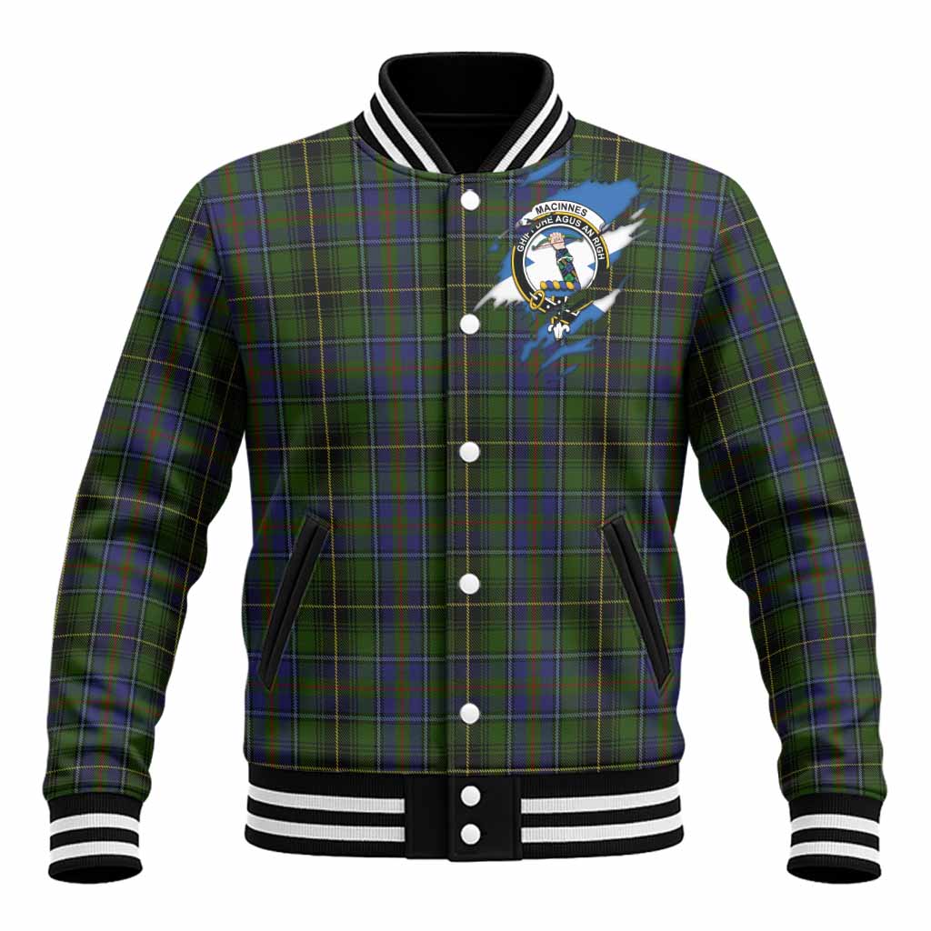 MacInnes (McInnes) Clan Crest In Me Tartan Baseball Jacket Scotland Flag Style