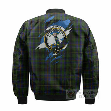 MacInnes (McInnes) Clan Crest In Me Tartan Bomber Jacket Scotland Flag Style