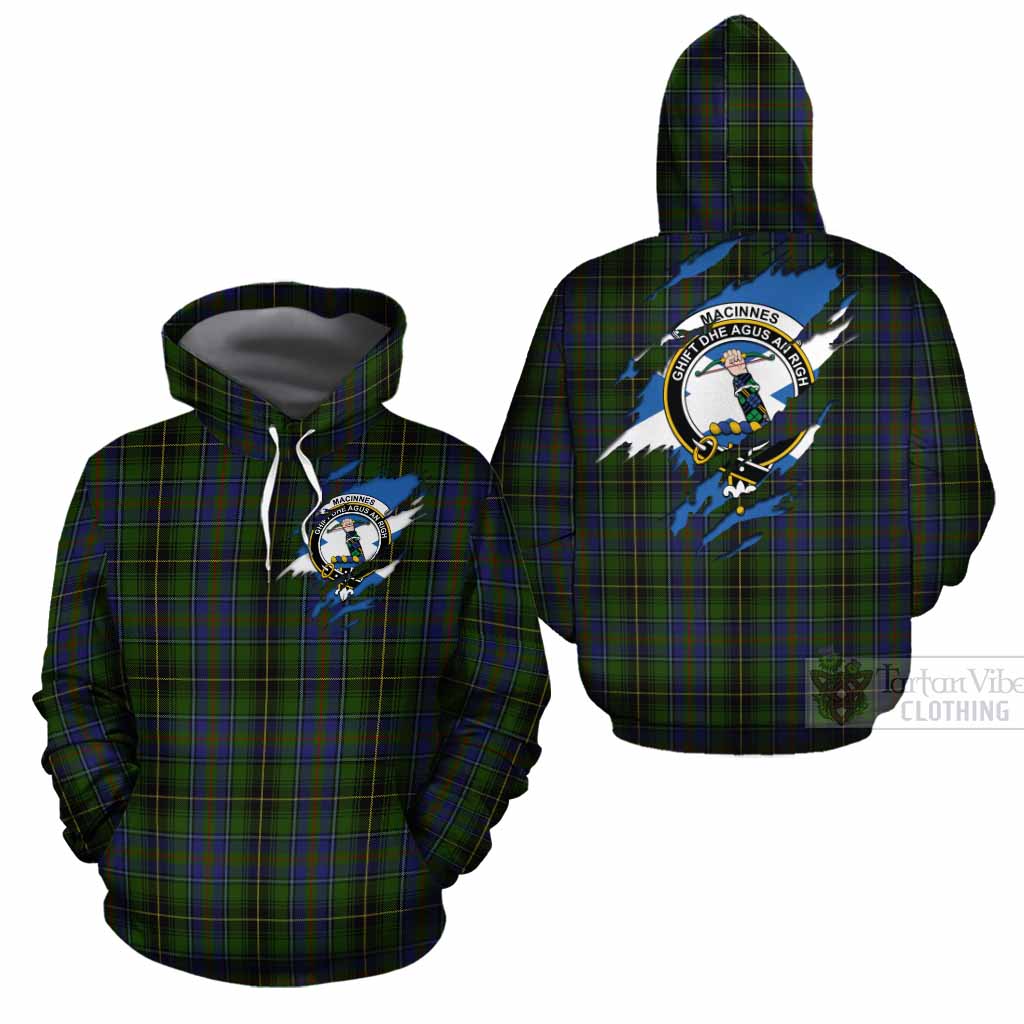 MacInnes (McInnes) Clan Crest In Me Tartan Cotton Hoodie Scotland Flag Style