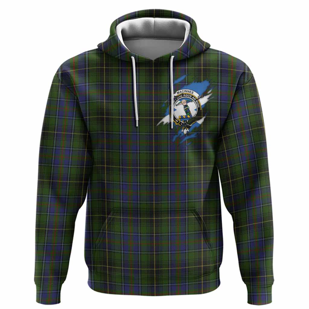 MacInnes (McInnes) Clan Crest In Me Tartan Hoodie Scotland Flag Style