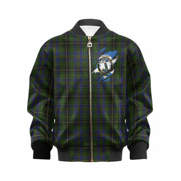 MacInnes (McInnes) Clan Crest In Me Tartan Kid Bomber Jacket Scotland Flag Style