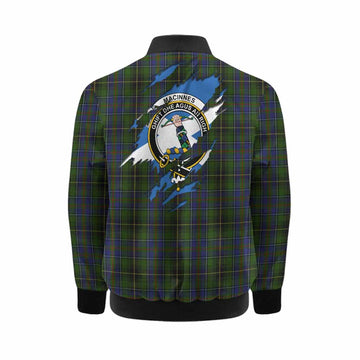 MacInnes (McInnes) Clan Crest In Me Tartan Kid Bomber Jacket Scotland Flag Style