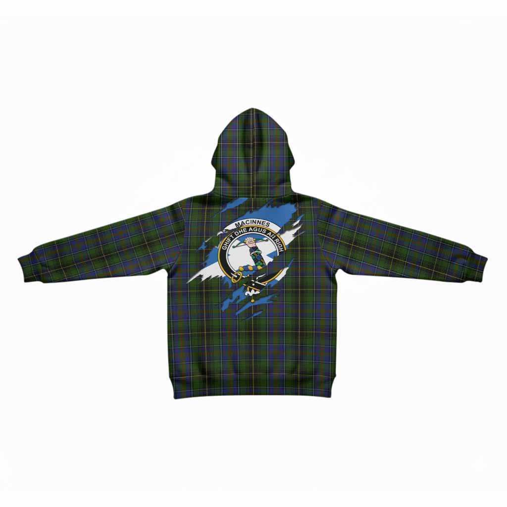 MacInnes (McInnes) Clan Crest In Me Tartan Kid Hoodie Scotland Flag Style