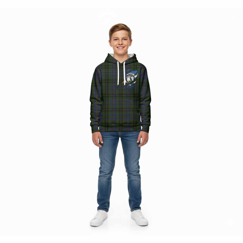 MacInnes (McInnes) Clan Crest In Me Tartan Kid Hoodie Scotland Flag Style