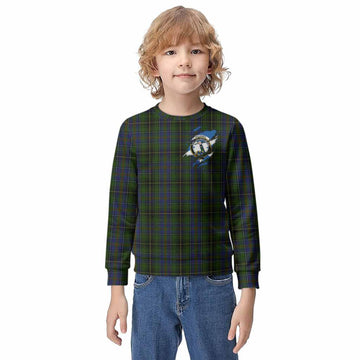 MacInnes (McInnes) Clan Crest In Me Tartan Kid Knitted Sweatshirt Scotland Flag Style