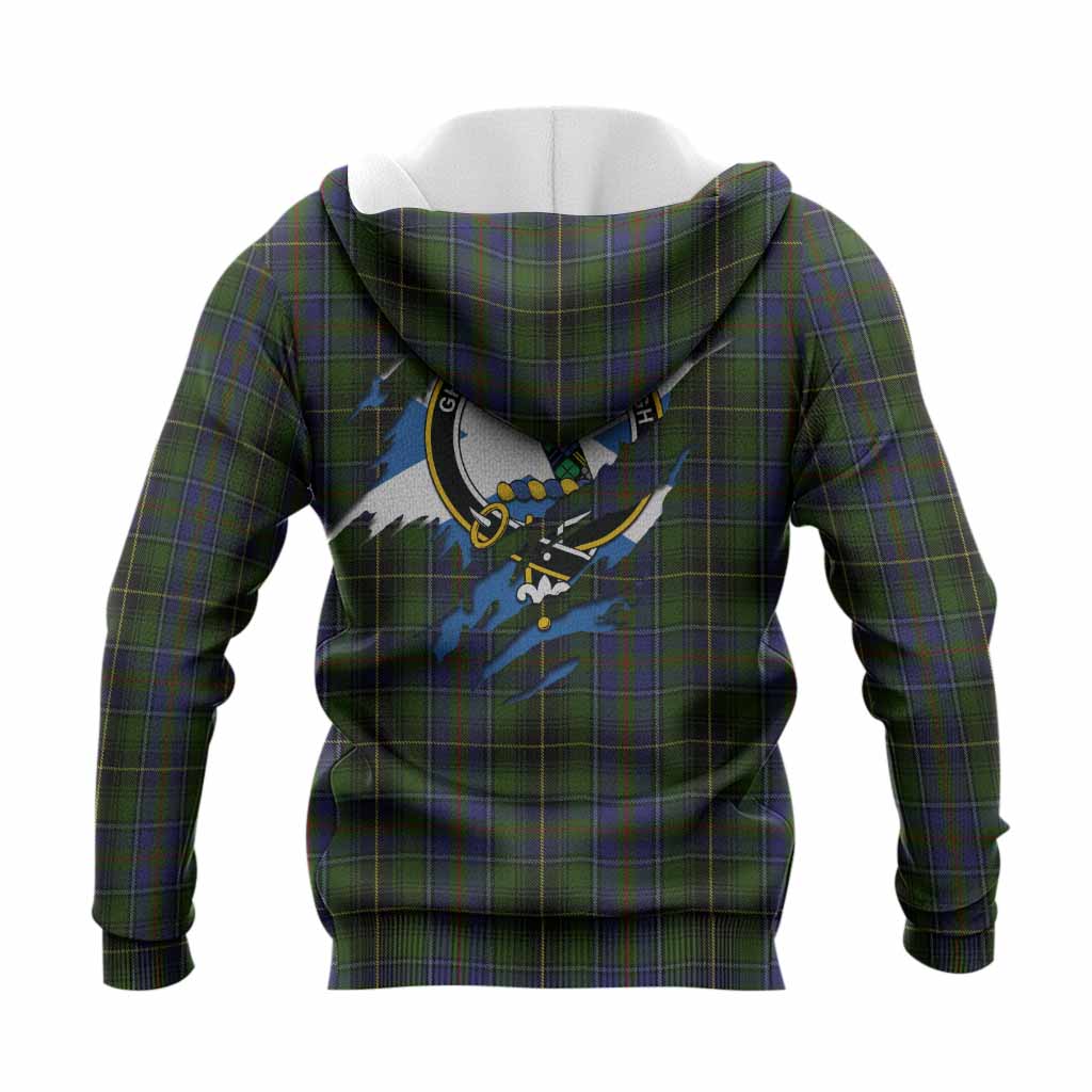 MacInnes (McInnes) Clan Crest In Me Tartan Knitted Hoodie Scotland Flag Style