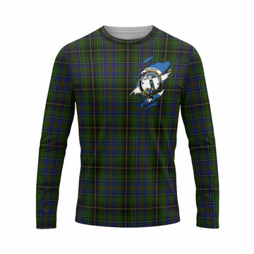 MacInnes (McInnes) Clan Crest In Me Tartan Long Sleeve T-Shirt Scotland Flag Style