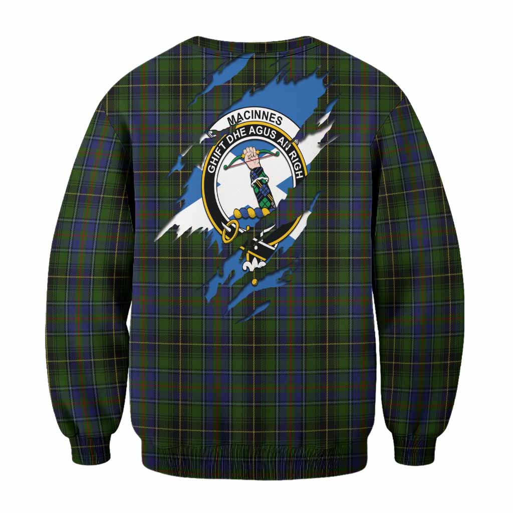 MacInnes (McInnes) Clan Crest In Me Tartan Sweatshirt Scotland Flag Style