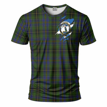 MacInnes (McInnes) Clan Crest In Me Tartan T-Shirt Scotland Flag Style
