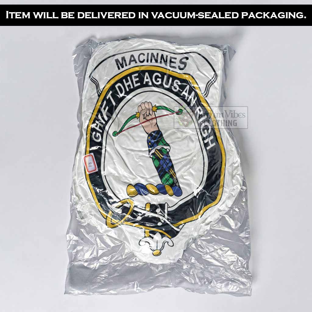 MacInnes (McInnes) Clan Crest Shaped Throw Pillow, Scottish Clan Badge Decorative Pillow