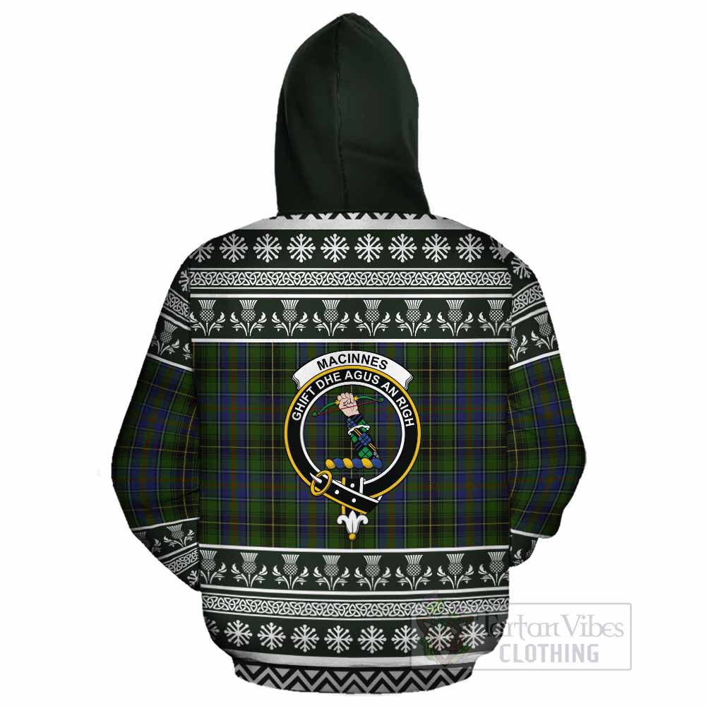 MacInnes (McInnes) Clan Tartan Christmas Cotton Hoodie with Family Crest - Tartan Vibes Clothing
