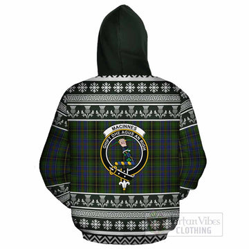 MacInnes (McInnes) Clan Tartan Christmas Cotton Hoodie with Family Crest