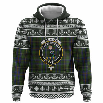 MacInnes (McInnes) Clan Tartan Christmas Hoodie with Family Crest