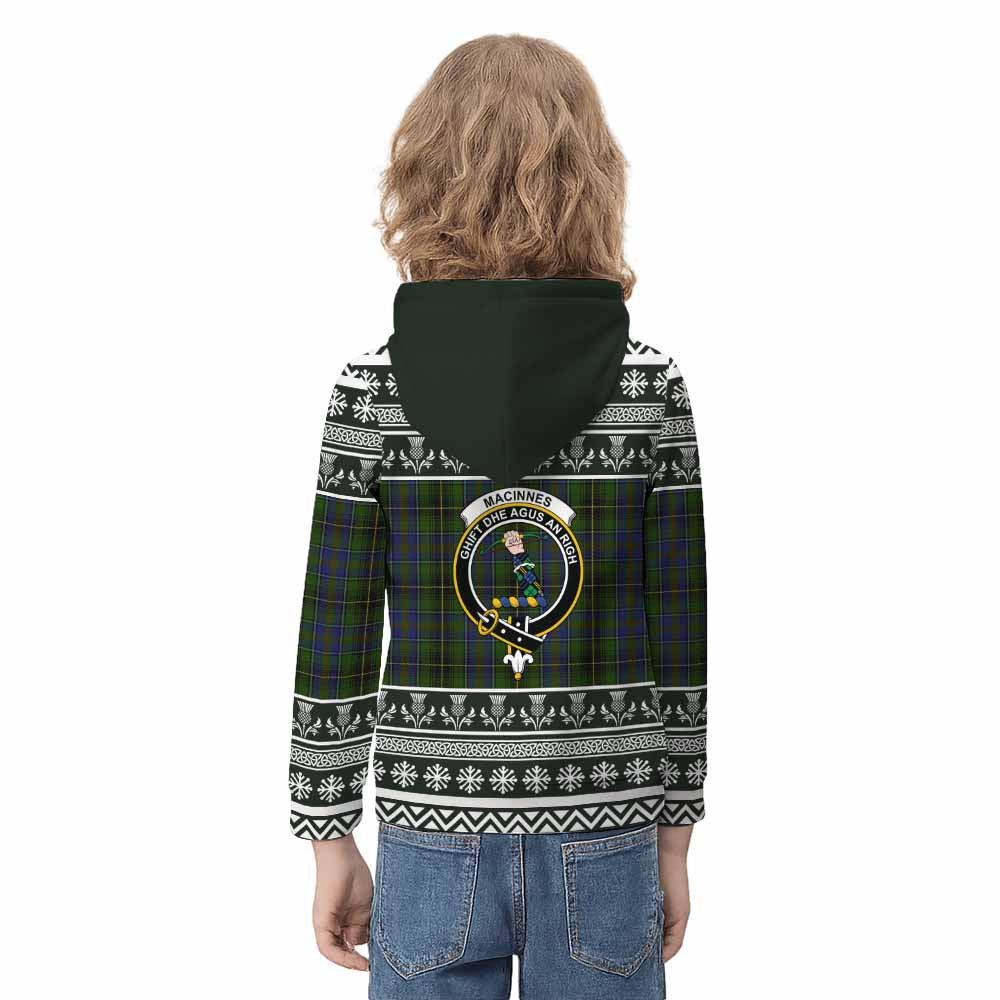 MacInnes (McInnes) Clan Tartan Christmas Kid Hoodie with Family Crest - Tartan Vibes Clothing