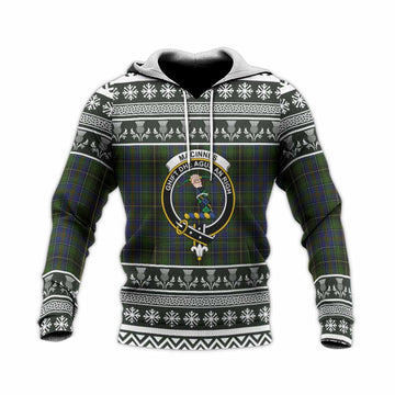 MacInnes (McInnes) Clan Tartan Christmas Knitted Hoodie with Family Crest