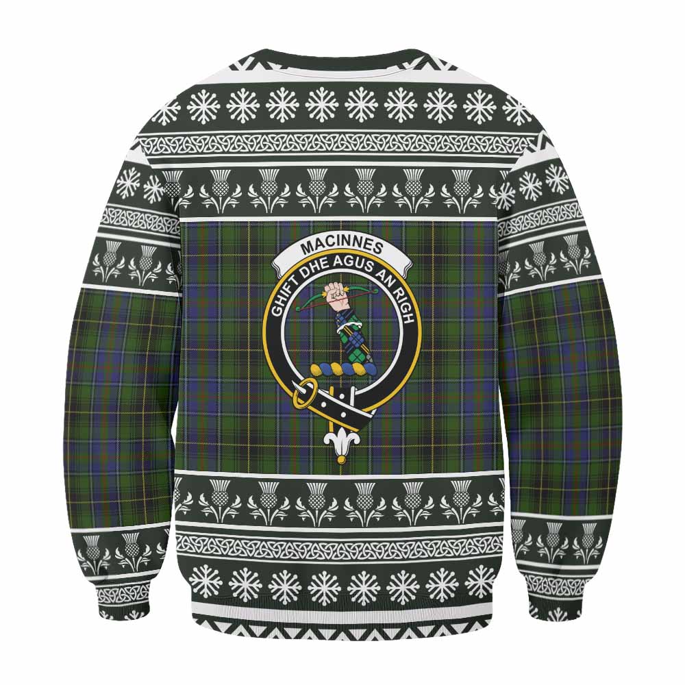 MacInnes (McInnes) Clan Tartan Christmas Sweatshirt with Family Crest - Tartan Vibes Clothing
