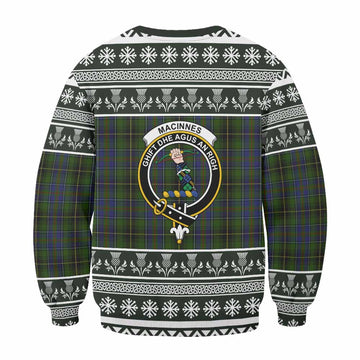 MacInnes (McInnes) Clan Tartan Christmas Sweatshirt with Family Crest