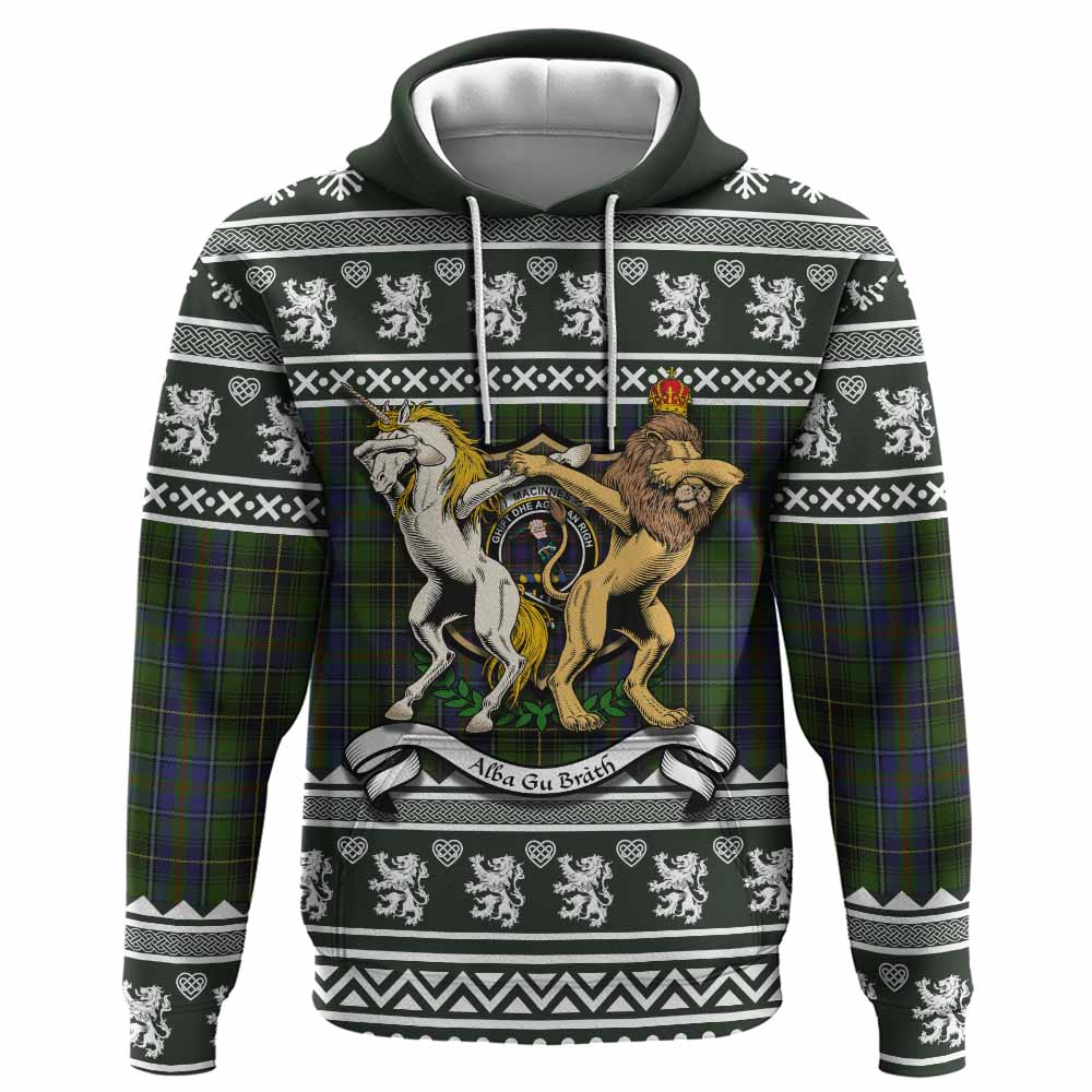 MacInnes (McInnes) Clan Tartan Crest Christmas Hoodie Coat of Arms Funny Style - Tartan Vibes Clothing
