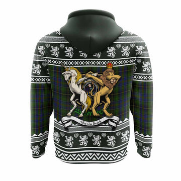 MacInnes (McInnes) Clan Tartan Crest Christmas Hoodie Coat of Arms Funny Style