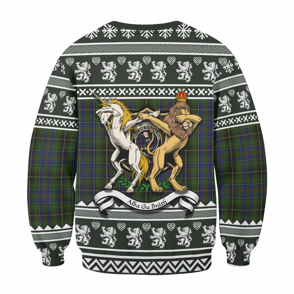 MacInnes (McInnes) Clan Tartan Crest Christmas Sweatshirt Coat of Arms Funny Style - Tartan Vibes Clothing
